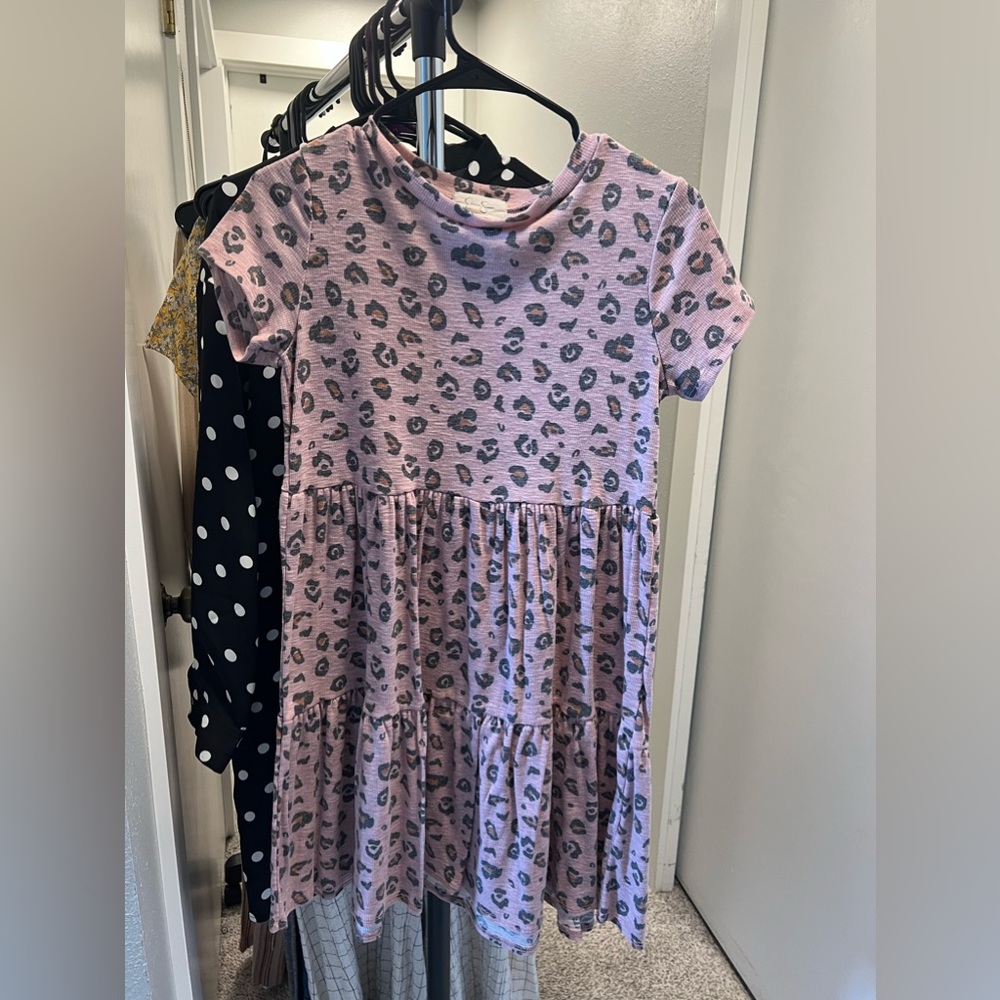 Leopard Blush Pink Mid Dress